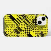 Gelb-schwarze gemischte Muster-Patchwork-Design  iPhone Hülle (Rückseite (Horizontal))