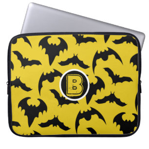 Gelb & Schwarze Halloween-Fledermäuse Laptopschutzhülle