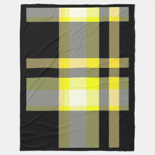 Gelb-schwarze Karo-Fliesblanke Fleecedecke