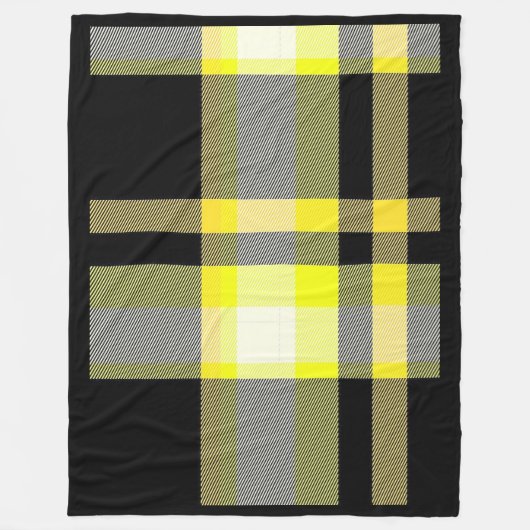 Gelb-schwarze Karo-Fliesblanke Fleecedecke (Vorderseite)