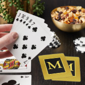 Gelb-schwarze monogrammierte Spielkarten (In Situ)