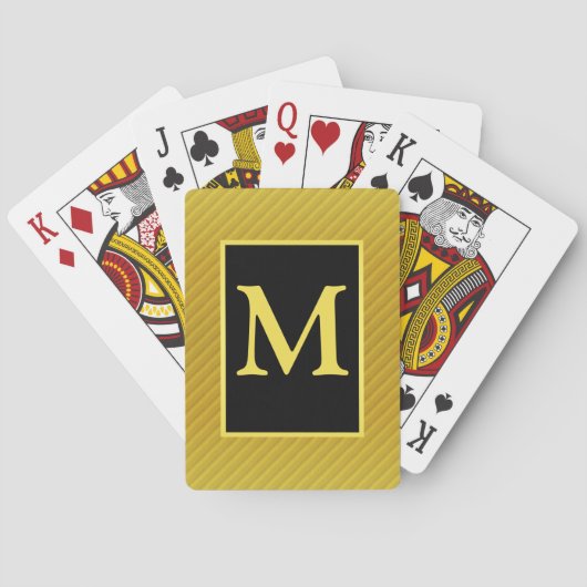 Gelb-schwarze monogrammierte Spielkarten (Rückseite)