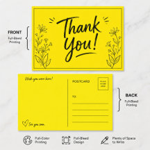 Gelb-Schwarze-Rand-Postkarte | Modern Minimalistis