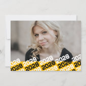 Gelb-schwarzer Abschluss 2 Foto Einladung (Rückseite)