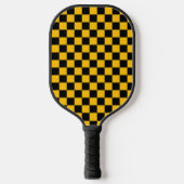 Gelb-schwarzer Karodruck Pickleball Schläger (Vorderseite)