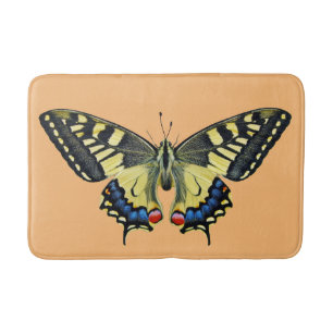 Gelb-schwarzer Schmetterling Badematte
