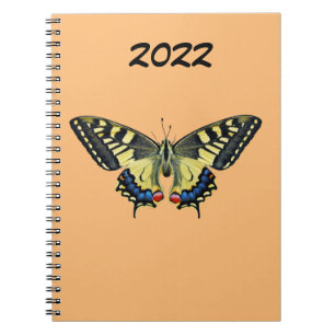Gelb-schwarzer Schmetterling  Notizblock