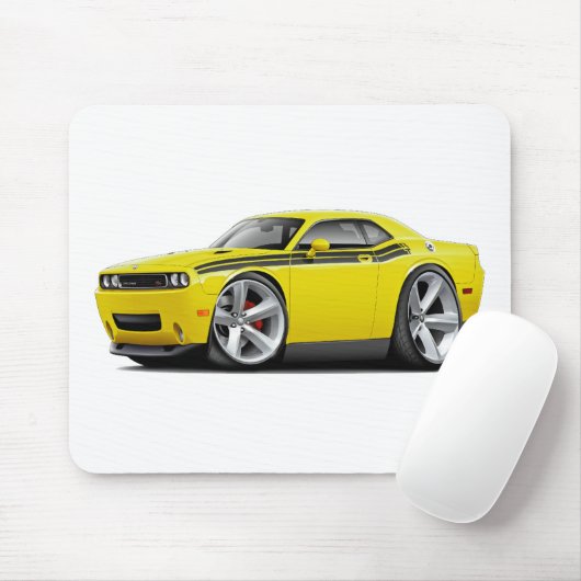 Gelb-Schwarzes Auto 2009-11 Herausforderer Mousepad (Mit Mouse)