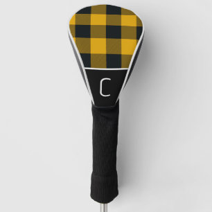 Gelb-schwarzes Büffel-Karo-Karo-Muster Golf Headcover
