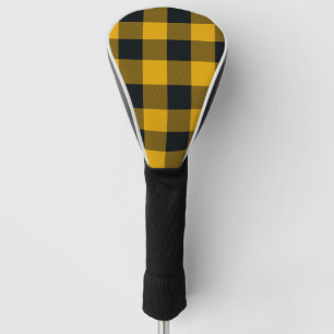 Gelb-schwarzes Büffel-Karo-Karomuster Golf Headcover