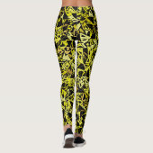 Gelb Schwarzes Dreieckmuster Leggings (Rückseite)