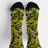 Gelb Schwarzes Dreiecksmuster Socken (Oben)