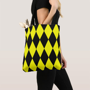 Gelb Schwarzes Harlekin-Diamantenkontrolldesign  Tasche