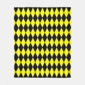Gelb schwarzes Harlekin-Diamantenkontrollmuster-De Fleecedecke (Vorderseite)
