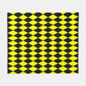 Gelb schwarzes Harlekin-Diamantenkontrollmuster-De Fleecedecke (Vorderseite (Horizontal))