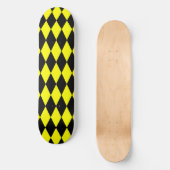 Gelb Schwarzes Harlekin-Diamantenkontrollmuster-De Skateboard (Vorderseite)
