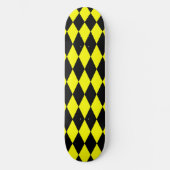Gelb Schwarzes Harlekin-Diamantenkontrollmuster-De Skateboard (Vorderseite)