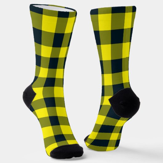 Gelb-schwarzes Karo-Karo-Muster Socken (Gewinkelt)