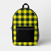 Gelb-schwarzes Karomuster Bedruckter Rucksack (Vorderseite)