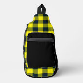 Gelb-schwarzes Karomuster Crossbody Bag (Vorderseite)