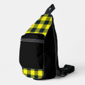 Gelb-schwarzes Karomuster Crossbody Bag (Rechte Ecke)