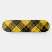 Gelb-Schwarzes Kreuzschachttiermuster Büffel-Karo Skateboard (Horizontal)