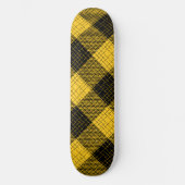 Gelb-Schwarzes Kreuzschachttiermuster Büffel-Karo Skateboard (Vorderseite)