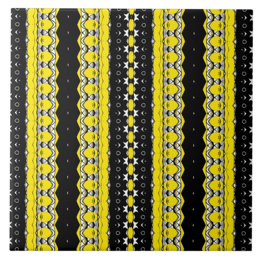 Gelb-schwarzes Muster Fliese (Vorderseite)