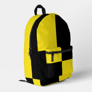 Gelb schwarzes Schachbrettmuster Bedruckter Rucksack