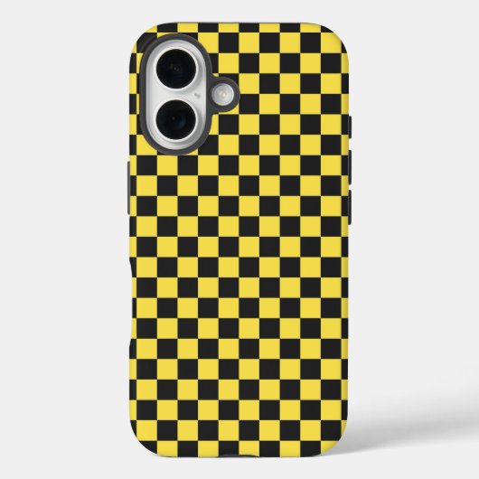 Gelb-schwarzes Schachbrettmuster Case-Mate iPhone Hülle (Rückseite)