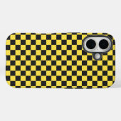 Gelb-schwarzes Schachbrettmuster Case-Mate iPhone Hülle (Rückseite (Horizontal))
