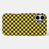 Gelb-schwarzes Schachbrettmuster Case-Mate iPhone Hülle (Rückseite (Horizontal))