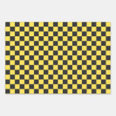 Gelb-schwarzes Schachbrettmuster Geschenkpapier Set (Vorderseite 3)