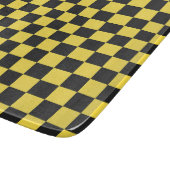 Gelb-schwarzes Schachbrettmuster Schneidebrett (Ecke)