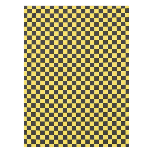 Gelb-schwarzes Schachbrettmuster Tischdecke (Vorderseite)