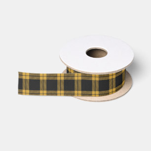 Gelb-schwarzes Tartan-Karo-Muster Satinband