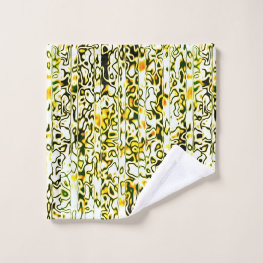 Gelb-Set und Schwarz-Cheetah Badhandtuch Set (Waschlappen)