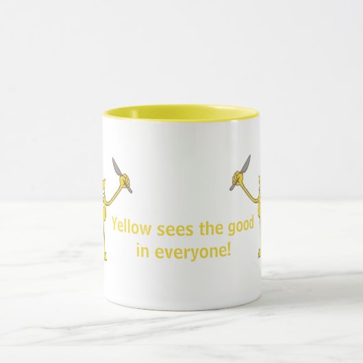 Gelb sieht das Gute in jedem! Tasse (Zentrum)
