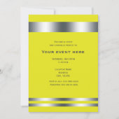 Gelb & Silber Elegantes Party Einladung (Vorderseite)