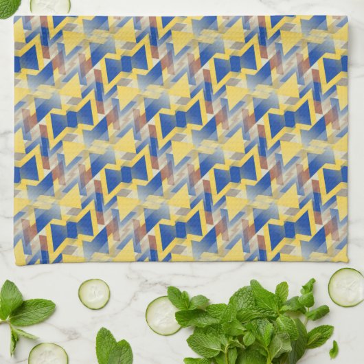 Gelb + Silberblauer Krawatte Muster Tuch (Gefaltet)