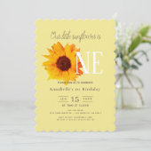 Gelb-Sonnenblume Niedlich 1. Geburtstag Einladung (Stehend Vorderseite)