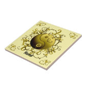 Gelb Stammes Yin Yang Fliese (Seite)