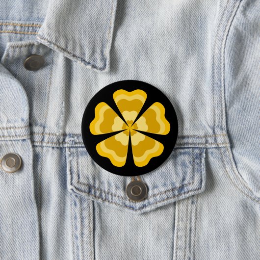 Gelb stilisierte Retro-Blume Button (Beispiel)