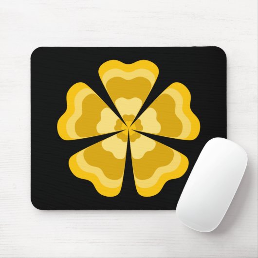 Gelb stilisierte Retro-Blume Mousepad (Mit Mouse)