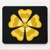 Gelb stilisierte Retro-Blume Mousepad (Vorne)