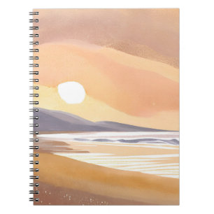 Gelb Strand Sonnenuntergang   Aquarell luftige Mal Notizblock