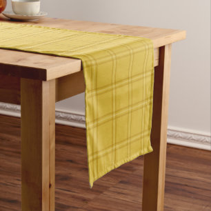 Gelb, Tan und Cream Scottish Heritage Tartan Kurzer Tischläufer