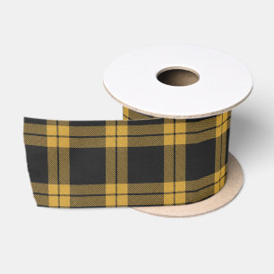 Gelb Tartan Muster schottischer Clan Familien Plai Satinband