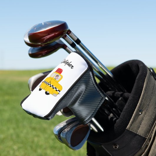 Gelb Taxi Design Golf Headcover (In Situ)