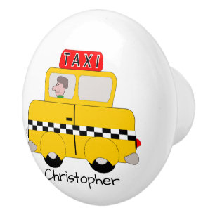 Gelb Taxi Design Personalisiert Keramikknauf